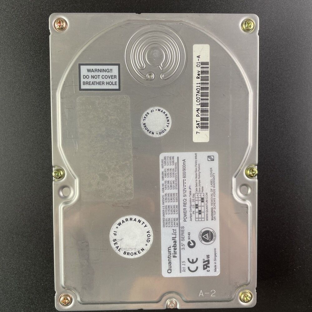 Quantum Fireball Hard Drive 7GB IDE 3.5" Internal HDD 7200RPM LC07A11